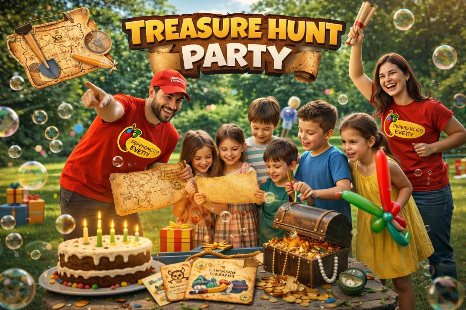 Caccia al tesoro per bambini festa compleanno.