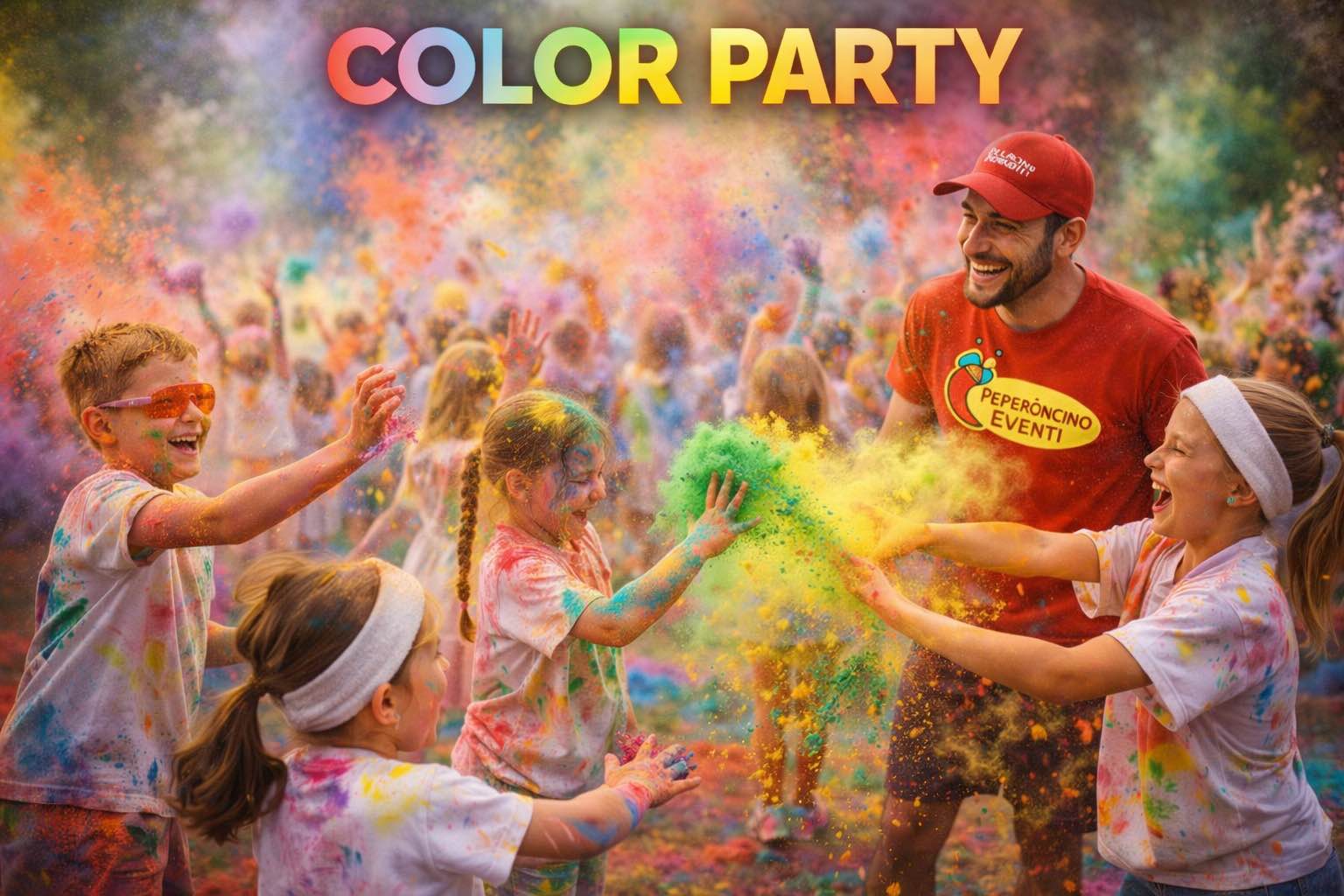 Festa color party per bambini in Piemonte.